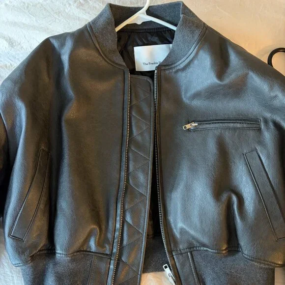 Frankie Shop Cropped Faux Leather Jacket - Picture 10 of 12